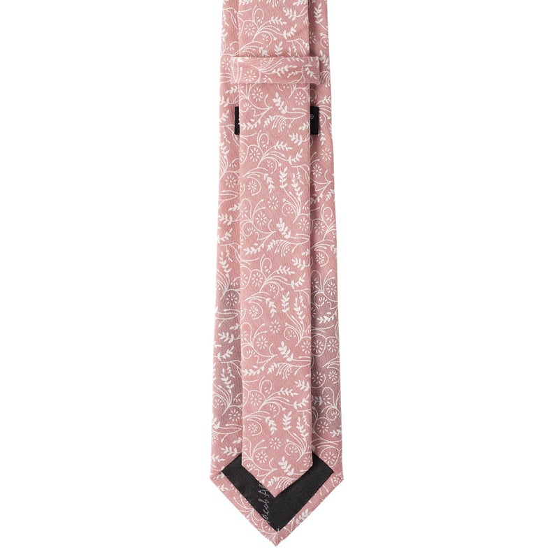 Jacob Alexander Men's Regular Floral Neck Tie - Dusty Rose - Image 2